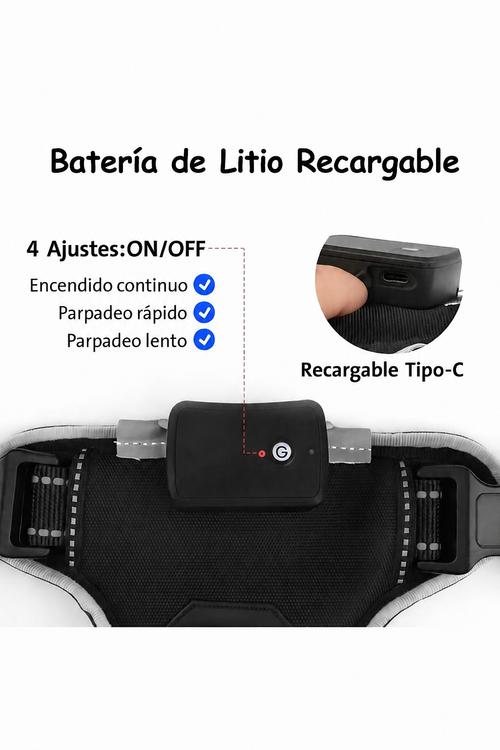 Arnés LED Ergonómico Antitirones